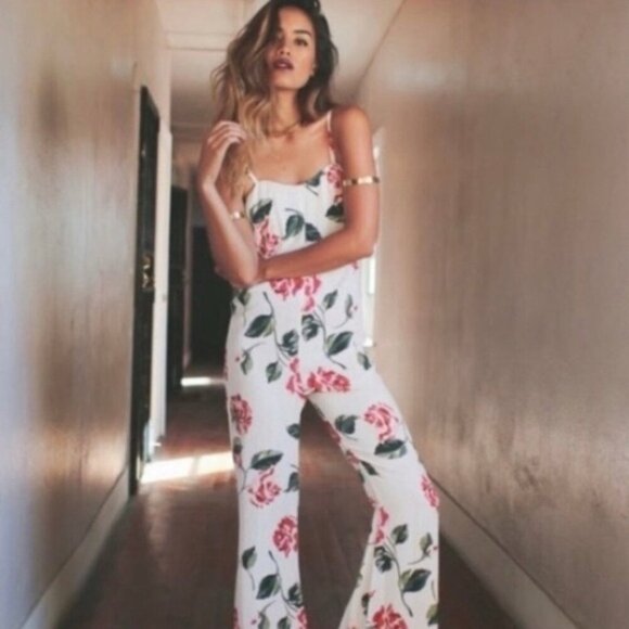 Stone Cold Fox Jerry Jumpsuit Size XS/Small (SCF Size 1) Floral Rose Linen - Picture 3 of 16